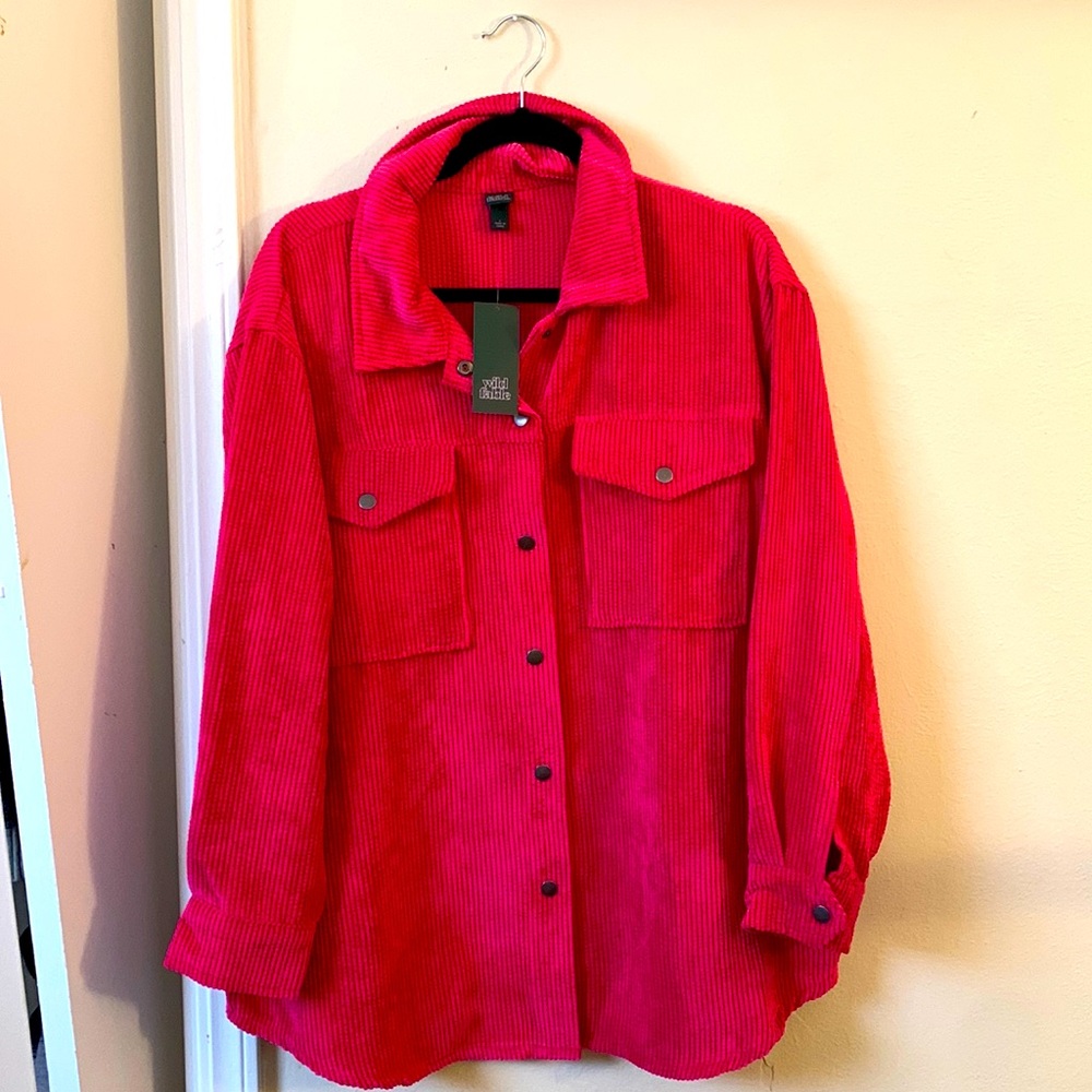Wild Fable Pink Corduroy button-up